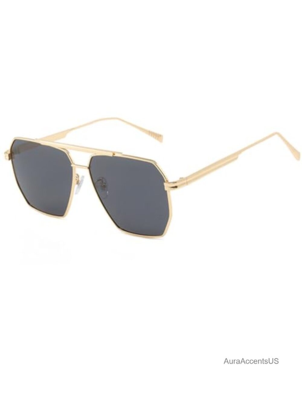 Oversized Hexagonal Aviator Polarized Sunglasses UV400 Metal Frame